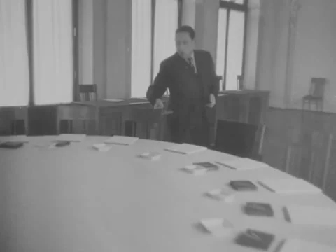 1945 - Yalta: Setting table in Livadia Palace Stock Footage 221434735