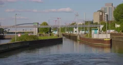 Frankfurt Germany River Main Watergate - navigation lock in 8k