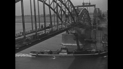 1946-Bridge / Opening / Hamm / 1946 Stock Footage
