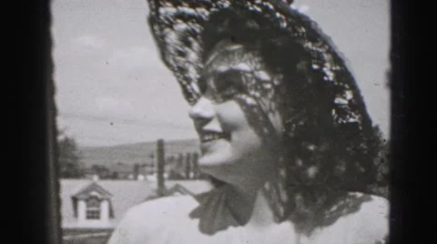 1946: charming woman posing in fancy hat HARRISBURG Stock Footage