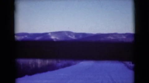 1946: drive through the mountains through the view of the car window ALASKA Stock Footage