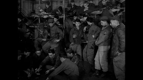 1946-G.I. / Leisure Time / Barracks / Germany / 1946 Stock Footage 77933977