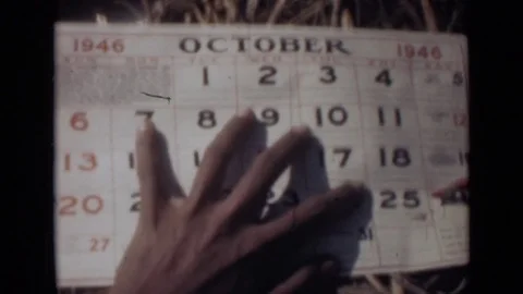1946: Marking 26th Date in Calendar INDIA 動画素材 72392856