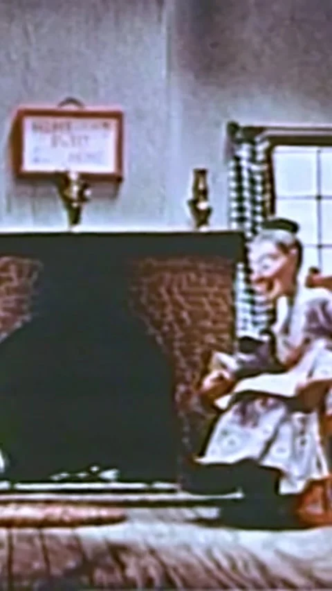 1946 - In this Ray Harryhausen stop-motion animated film, Old Mother Hubbard Stock Footage 284319280