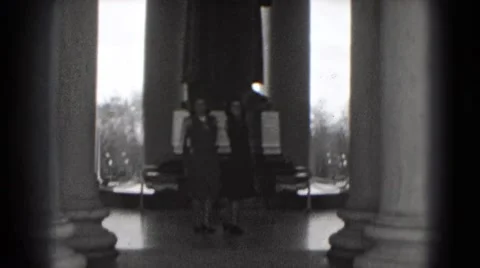 1946: two women inside jefferson monument located in washington d.c. WASHINGTON Stock Footage