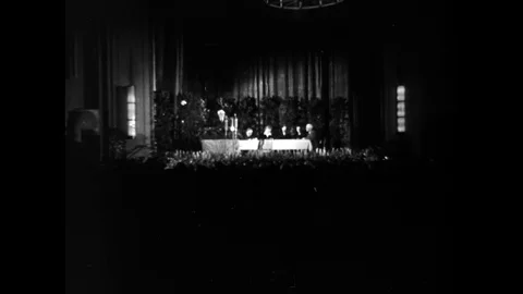 1946-William Beveridge / Speech / Germany / 1946 Stock Footage