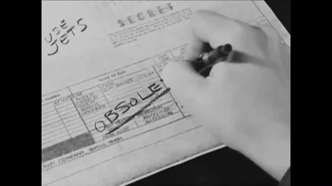 1947 - Engineers work on developing a jet engine system that will work for the Video stock 93509513