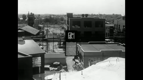 1947 - Factory workers make Plexiglas into various products including bus door Stock-Footage 79451462