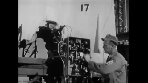 1947 - Final checks are done and the V-2 Rocket is fuelled before its launch at Stock Footage