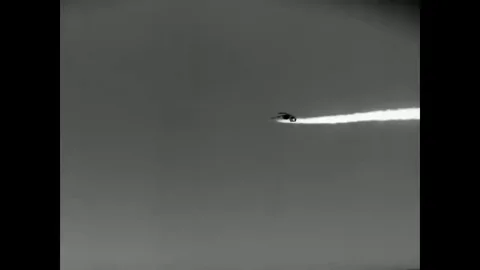 1947 - Human transonic flight is tested in a Bell XS-1 experimental rocket plane Stock Footage 83041107