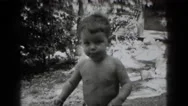 1947: Little Boy Playing Outdoor With Family Middletown Stock Footage