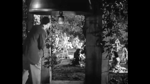 1947 - A square dance begins in a barn, with music provided by Frank Novak and Stock Footage 124503361