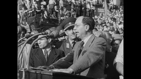 1948-Berlin Blockade / Protest / Speech / Germany / Sep 9, 1948 Stock Footage 77896334