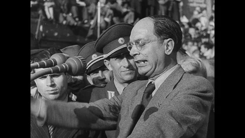 1948-Berlin Blockade / Protest / Speech / Germany / Sep 9, 1948 Stock Footage 77896338