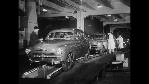 1948-Ford Plant / Poissy / France / 1948 Stock Footage