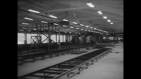 1948-Ford Plant / Stockholm / Sweden / 1948 Stock Footage