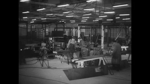 1948-Ford Plant / Stockholm / Sweden / 1948 Stock Footage