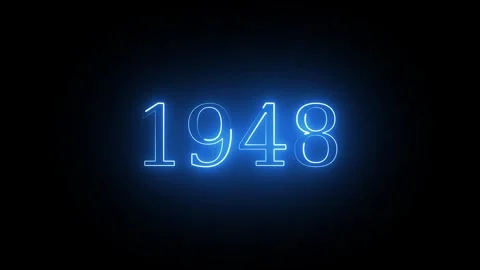 1948 neon line text. Abstract 1948 neon text animation, Glowing neon number.. Stock Footage 337831507