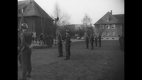 1948-Signal Corps / Anniversary / Hanau / Germany / 1948 Stock Footage