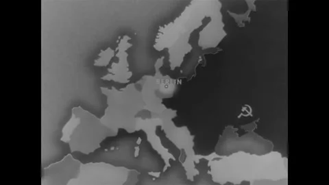 1948 - Soviet powers in Germany sector off a Russian area of Berlin and cut off Stock Footage 214338435