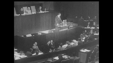 1948-UN / Israel / Independence / Lake Success / USA / 1948 Stock Footage