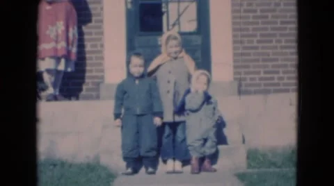 1949: children are seen having fun in garden area MIDDLETOWN Stock Footage