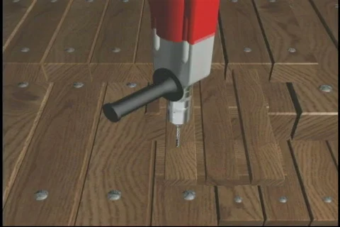 1949 drill wood work  Stock Footage 683246