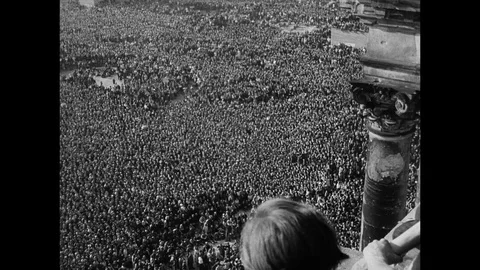 1949-Postwar Period / Crowd / West Berlin / Germany / 1949 Stock Footage