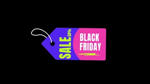 195 Animation Text Label Black Friday Sale 50 Vidéo 301559735
