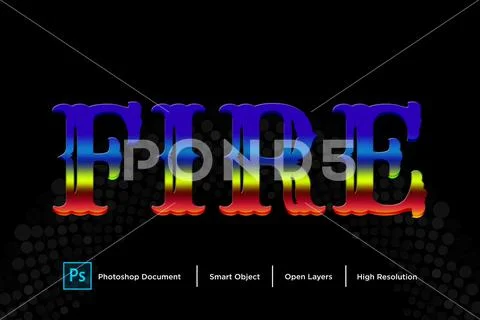 195 fire text effect Design Photoshop Layer Style PSD Template
