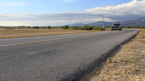 1950-60's car driving toward camera Stock Footage 35942933