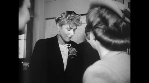 1950-Clare Boothe Luce / Press Conference / USA / 1950 Stock Footage