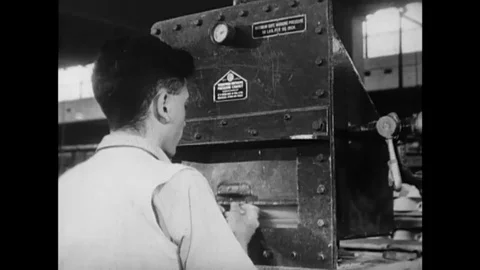1950 - New methods and machinery are introduced to make a porcelain factory more Stock Footage 110594250