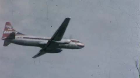 1960s United Airlines AIRPLANE Travel Pa... | Stock Video | Pond5