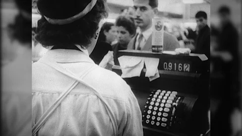 1950s Algerian Department SUPERMARKET People Shop Store Vintage Old Film Movie Stock Footage 112470979