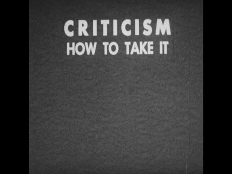 1950s: Animated text about taking criticism. Stock Footage 74920129