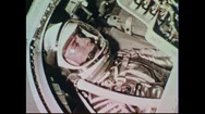 1950S-An Astronaut Lays In A Space Vehicle. Stock Footage