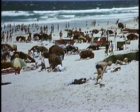 1950's Australian Beach Scene Stock Footage 50552013