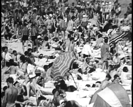 1950s: Australians at the Beach Video stock 52334559