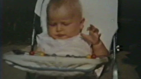 1950's - Bbay in Highchair - Niagara falls Stock Footage