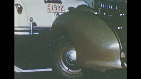 1950s: car parallel parked Stock Footage 122302359