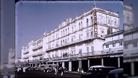 1950s Chowringee Road Old Oberoi Calcutta Kolkata India Vintage Old Film Movie Stock Footage 92930303