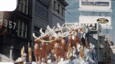 1950's Christmas Parade in New Orleans 6 Stock Footage