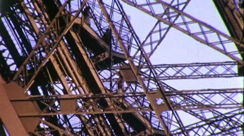 1950s Climbing EIFFEL TOWER Paris Vintage Vintage Film Home Movie Footage 8mm Stock Footage 12268492