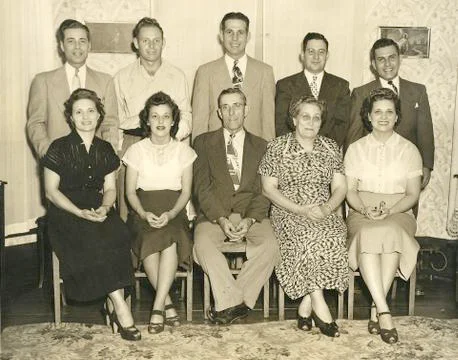 1950s Family Portrait Vintage Stock Photos