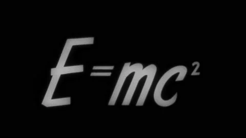 1950s: Formula appears before Albert Einstein. Animated lines and dots move Stock Footage 159101741