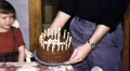 1950s Happy Little Girl and Father Birthday Cake Candles Vintage Film Home Movie HD Footage