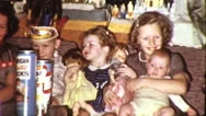 1950S Happy Little Kids Children Sit Together New Toys Vintage Film Home Movie Stock Footage