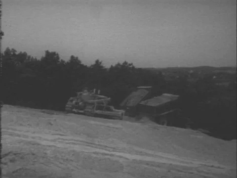 1950s - Industry with the help of earth moving machinery creates land and space Stock Footage 82938541