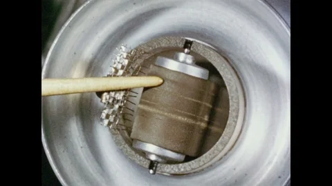 1950s: Junior Van Der Graff generator in Europe uses belt and pulleys to power Stock Footage 84862960